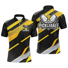 Maxcorners Custom Men'S Pickleball Polo Shirts For Men, Outdoor Pickleball Outfits For Players | Yellow