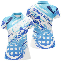 Maxcorners Blue Flame Pickleball Ball Custom Pickleball Polo Shirts For Men, Outdoor Pickleball Jerseys
