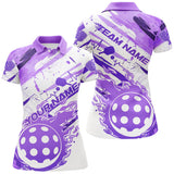 Maxcorners Purple Flame Pickleball Ball Custom Pickleball Polo Shirts For Men, Outdoor Pickleball Jerseys