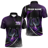 Maxcorners Custom Purple Dragon Bowling Jerseys, Mystical Bowling Team Uniform Polo Shirts For Men LM2707