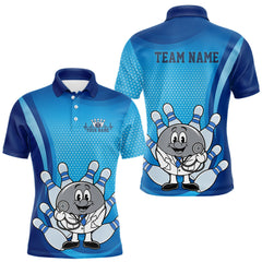 Maxcorners Custom Blue Doctor Bowling Polo Shirts For Men, Funny Doctor Bowling Jerseys LM0706
