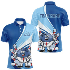Maxcorners Custom Blue Doctor Bowling Polo Shirts For Men, Funny Doctor Bowling Jersey LM0706