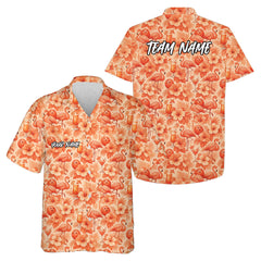 Maxcorners Custom Tropical Plants And Flamingo Hawaiian Bowling Shirt For Men And Women 5 LM0503