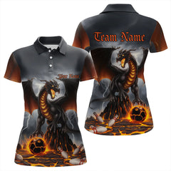 Maxcorners Custom Thunder Lightning Dragon Bowling Polo Shirts For Men And Women,Dragon Bowling Team Shirt