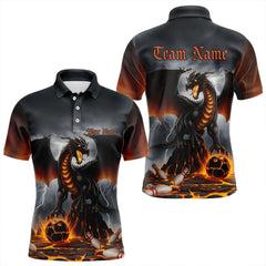 Maxcorners Custom Thunder Lightning Dragon Bowling Polo Shirts For Men And Women,Dragon Bowling Team Shirt