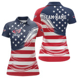 Maxcorners Custom American Flag Patriotic Pickleball Polo Shirts For Men, US Pickleball League Shirt