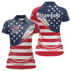 Maxcorners Custom American Flag Patriotic Pickleball Polo Shirts For Men, US Pickleball League Shirt