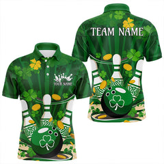 Maxcorners Custom Green St Patrick'S Day Bowling Polo Shirts For Men And Women, Celtic Team Bowling Outfits