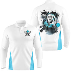 Maxcorners Custom Watercolor Pickleball Polo Shirts, Men'S Pickleball Outfits Pickleball Gifts | Blue