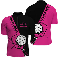 Maxcorners Black And Pink Custom Pickleball Team Shirts For Men, Pickleball Jersey Men'S Pickleball Outfit