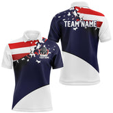 Maxcorners Custom American Flag Bowling Jerseys Patriotic Bowling Shirts