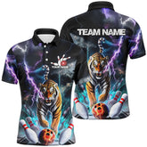 Maxcorners Custom Colorful Thunder Lightning Tiger Bowling Team Shirt Bowling League Shirt Outfit For Men And Women