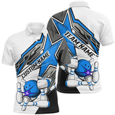 Max Corner Bowling and Pins Bowling Star Racing Pattern Multicolored Bowling jerseys Custom Name And Team 3D Polo Shirt