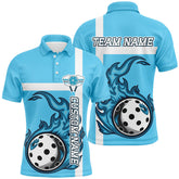 MaxCorners Pickleball Multi-Color Flame Customized Name, Team Name 3D Polo Shirt For Men