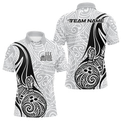 Maxcorners Custom Polynesian Tribal Bowling Men Polo Shirt, Maori Style Bowling Shirt TU2912