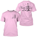 Maxcorners Custom Light Pink Pickleball T-Shirts For Men, Pickleball And Wine Lovers Uniform LM0803