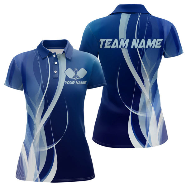 Maxcorners Custom Blue Pickleball Jerseys, Pickleball Tournament Polo Shirts For Men Team Uniform