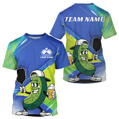 Maxcorners Custom Funny Pickleball Polo Shirts For Men, Cool Pickles Playing Pickleball Humorous Shirt LM1307