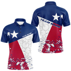 Maxcorners Custom Texas Flag Bowling Team Men Polo Shirts, Texas Bowling League Shirt Team Uniform MT0708