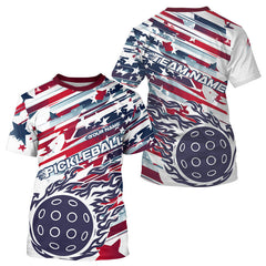 Maxcorners Custom Pickleball Jerseys, Patriotic US Pickleball T-Shirts For Men Team League 1 LM0803