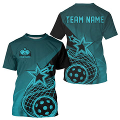 Maxxcorners Custom Blue Pickleball Star Polo Shirts For Men, Outdoor Pickleball Team Uniform MT0307