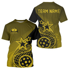Maxxcorners Custom Yellow Pickleball Star Polo Shirts For Men, Outdoor Pickleball Team Uniform MT0307