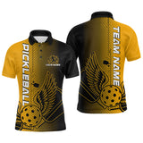 Maxcorners Custom Yellow Pickleball Wings Jerseys Outdoor Pickleball Polo Team Shirts For Men LM2206