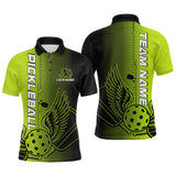 Maxcorners Custom Green Pickleball Wings Jerseys Outdoor Pickleball Polo Team Shirts For Men LM2206