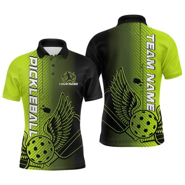 Maxcorners Custom Green Pickleball Wings Jerseys Outdoor Pickleball Polo Team Shirts For Men LM2206