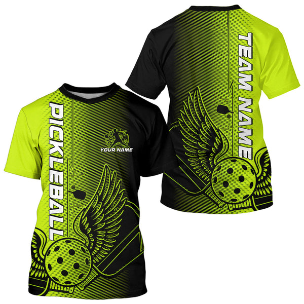 Maxcorners Custom Green Pickleball Wings Jerseys Outdoor Pickleball Polo Team Shirts For Men LM2206