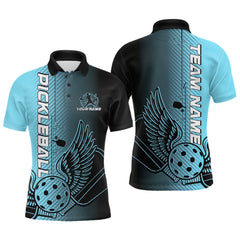 Maxcorners Custom Blue Pickleball Wings Jerseys Outdoor Pickleball Polo Team Shirts For Men LM2206