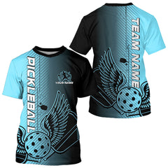 Maxcorners Custom Blue Pickleball Wings Jerseys Outdoor Pickleball Polo Team Shirts For Men LM2206