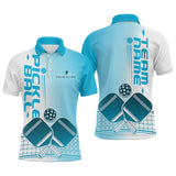 Maxcorners Custom Blue Pickleball Team Polo Shirts For Men, Pickleball League Shirt LM2206