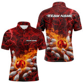Maxcorners Custom Multi-Color Camo Thunder Lightning Flame Bowling Team Shirts For Men, Women And Kid TU2606