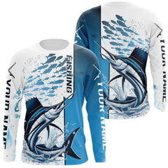 Maxcorners Personalized Sailfish Fishing Saltwater Long Sleeve Performance Fishing Shirts With Name LM0607