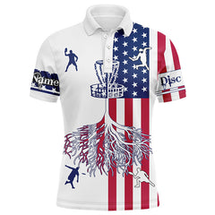 Maxcorners Mens disc golf polo shirts American flag custom name disc golf team shirt, disc golf gifts MT0510