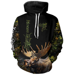 Maxcorners Moose Hunting Green Camo 3D All Over print shirts personalized hunting apparel LM2608