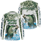 Maxcorners Crappie fishing green scales UV protection custom hooded sun shirt, Crappie fishing jerseys LM0607