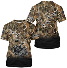 Maxcorners Turkey hunting camo clothing, Turkey hunt Customize Name 3D All Over Printed Shirts LM2608