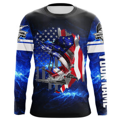 Maxcorners Sailfish Fishing American Flag Patriot blue galaxy Custom Sailfish fishing shirts personalized gift LM2408