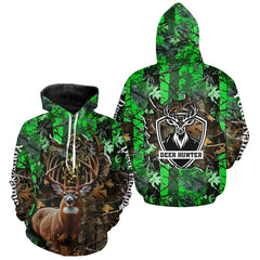 Maxcorners Deer Hunting big game green camo Grim Reaper Custom Name 3D All over print shirts gifts for Hunters LM2608