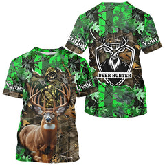 Maxcorners Deer Hunting big game green camo Grim Reaper Custom Name 3D All over print shirts gifts for Hunters LM2608