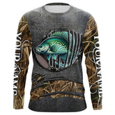 Maxcorners Crappie fishing camo metal grunge pattern Custom Crappie fishing shirts tournament fishing jerseys LM0611
