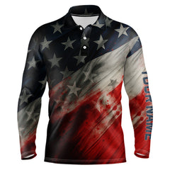 Maxcorners Personalized golf polos shirts for men American flag 4th July custom patriotic best men golf wears