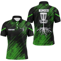 Maxcorners Green camo Black Mens disc golf polo shirts custom disc golf team disc golf jerseys MT0510
