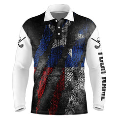 Maxcorners Black And White Grunge Texas Flag Men And Women Golf Polo Shirts Custom Patriotic Golf Apparel For Men