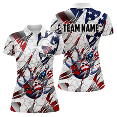 Maxcorners American Flag White Bowling Camo Mens And Women Bowling Shirts Custom Patriotic Bowling Team League Jerseys