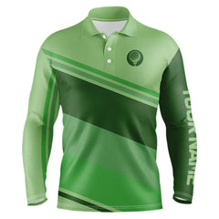 Maxcorners Green Mens golf polo shirts custom name mens golf tops, unique gift for the golfers