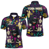 Maxcorners Funny Bowling shirts for Men custom purple graffiti pattern bowling team jerseys, gift for bowlers LM1307