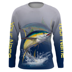 Maxcorners Tuna saltwater fishing personalized custom name performance long sleeve fishing shirts uv protection LM2408